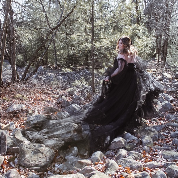 Black tulle Santorini dress - Picture 5 of 6